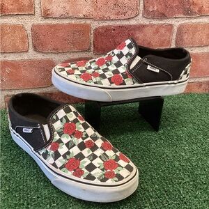 Vans Asher Checker Womens slip on deck shoes size 6.5